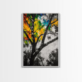 Autumn Tree, Colorful Wall Art, Vibrant Home Decor, Modern Nature Painting, Boho Wall Print, Seasonal Aesthetic, Canvas Print