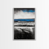Ocean Waves, Minimalist Coastal Art, Seaside Wall Decor, Contemporary Beach Scene, Modern Home Artwork, Canvas Print