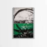 Abstract Horizon, Green and Black Art, Minimalist Canvas Print, Modern Office Decor, Bold Artwork, Statement Piece, Contemporary Home