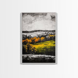 Rolling Hills, Fall Landscape, Scenic Wall Art, Canvas Print, Autumn Colors, Farmhouse Style, Rustic Decor, Warm Tones, Nature Inspired