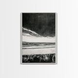 Dark Sky, Ocean Storm, Dramatic Seascape, Canvas Print, Moody Wall Art, Modern Coastal Decor, Nautical Painting, Living Room Art