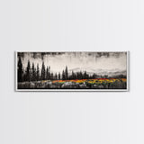 Mountain Landscape, Black and White Wall Art, Modern Nature Print, Rustic Living Room Decor, Autumn Canvas Print, Large Wall Art