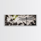 Dragonfly Sketch, Monochrome Nature, Canvas Print, Modern Wall Art, Minimalist Decor, Botanical Illustration, Bedroom Artwork