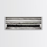 Ocean Waves, Black and White Photography, Coastal Art, Framed Canvas Print, Beach House Decor, Minimalist Seascape, Nautical Theme