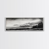 Misty Mountains, Monochrome Landscape, Nature Wall Art, Canvas Print, Scenic Home Decor, Adventure Lover Gift, Black and White Art