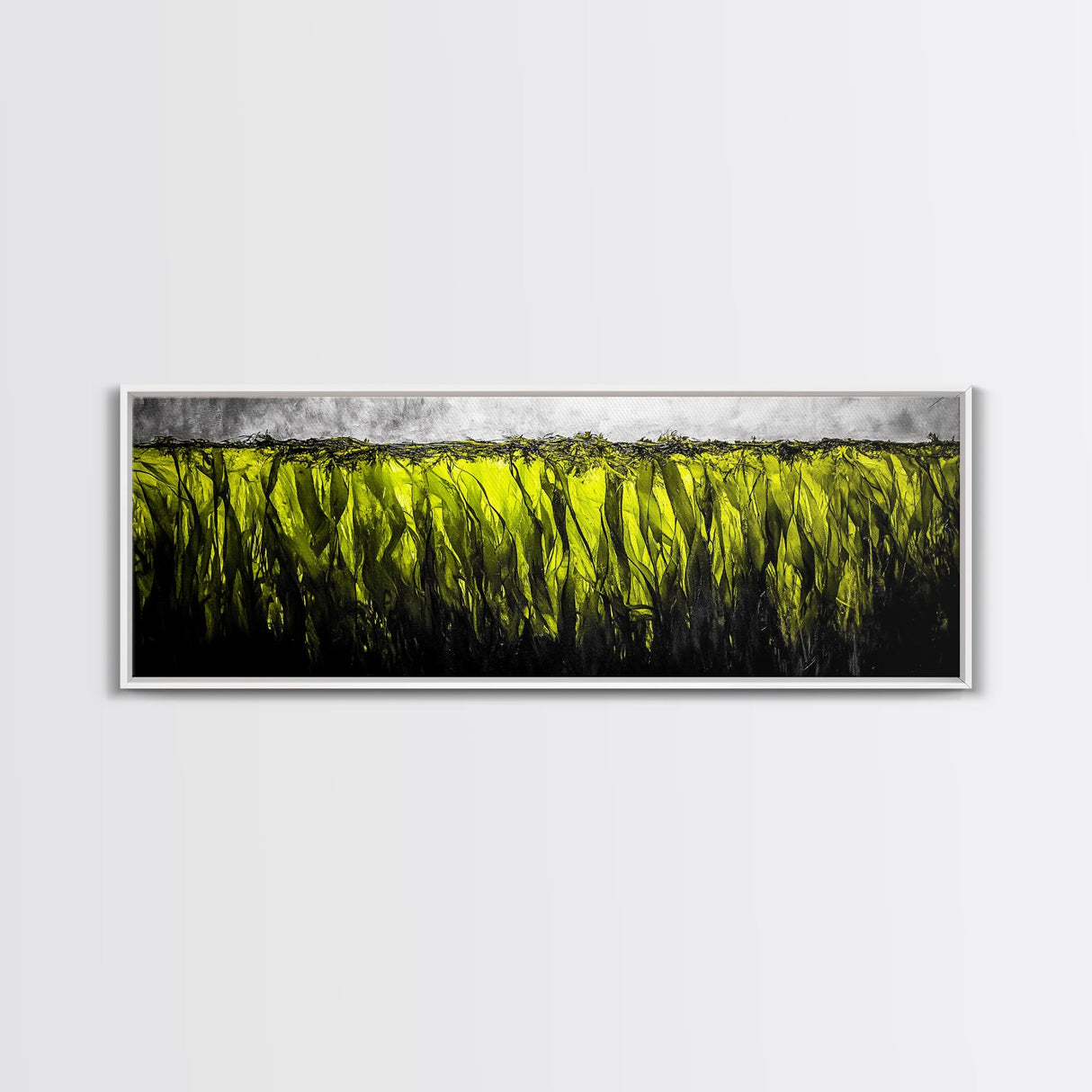 Seaweed Motion, Ocean Canvas Print, Coastal Wall Art, Minimalist Abstract, Green Sea Art, Nature Inspired, Modern Decor, Living Room Art