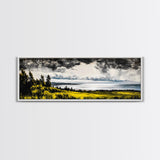 Scenic Overlook, Serene Bay, Landscape Art, Framed Canvas Print, Nature Wall Art, Home Office Decor, Modern Rustic, Coastal View
