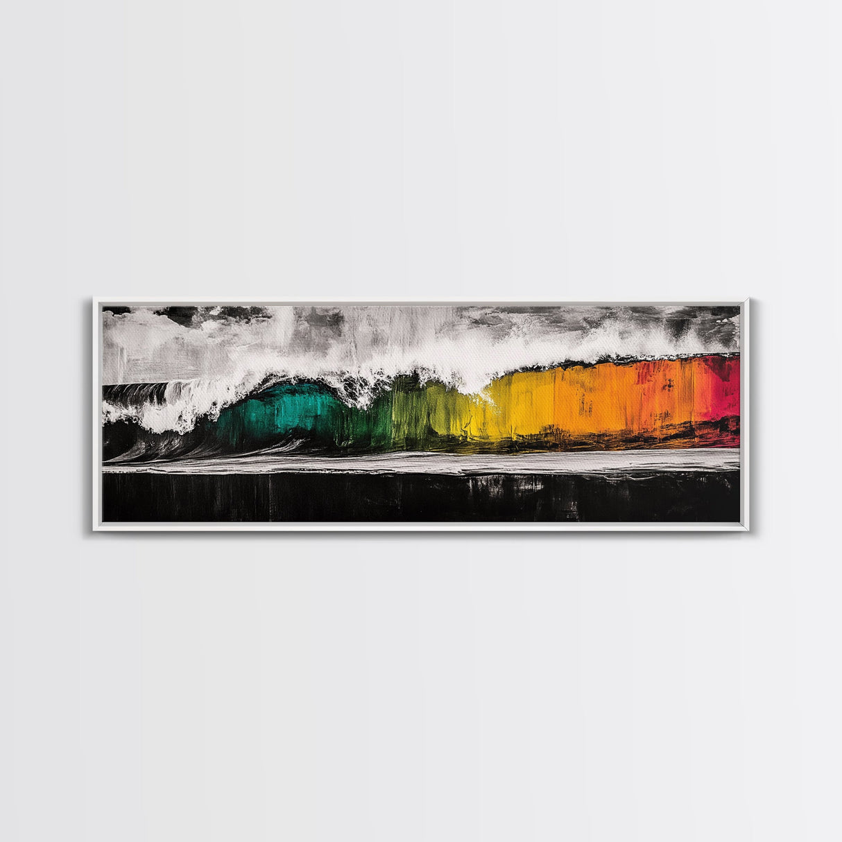 Bold Wave, Colorful Surf, Abstract Ocean, Framed Canvas Print, Surf Art, Modern Coastal, Vibrant Wall Art, Beach House Decor