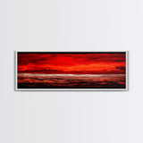 Red Sky, Abstract Desert Art, Bold Landscape, Dramatic Sunset, Earthy Tones, Modern Southwest Decor, Framed Canvas Print