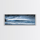Ocean Wave, Moody Seascape, Blue Water Art, Stormy Sky, Coastal Home Accent, Surfer Decor, Minimalist Wall Art, Canvas Print