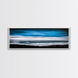Ocean Wave, Coastal Seascape, Framed Canvas Print, Nautical Wall Art, Beach House Decor, Blue Wave Painting, Living Room Artwork, Minimalist Art