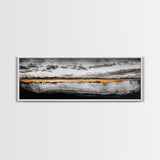 Golden Horizon, Dramatic Sky, Minimalist Landscape, Framed Canvas Print, Neutral Wall Art, Modern Office Decor, Large Wall Hanging