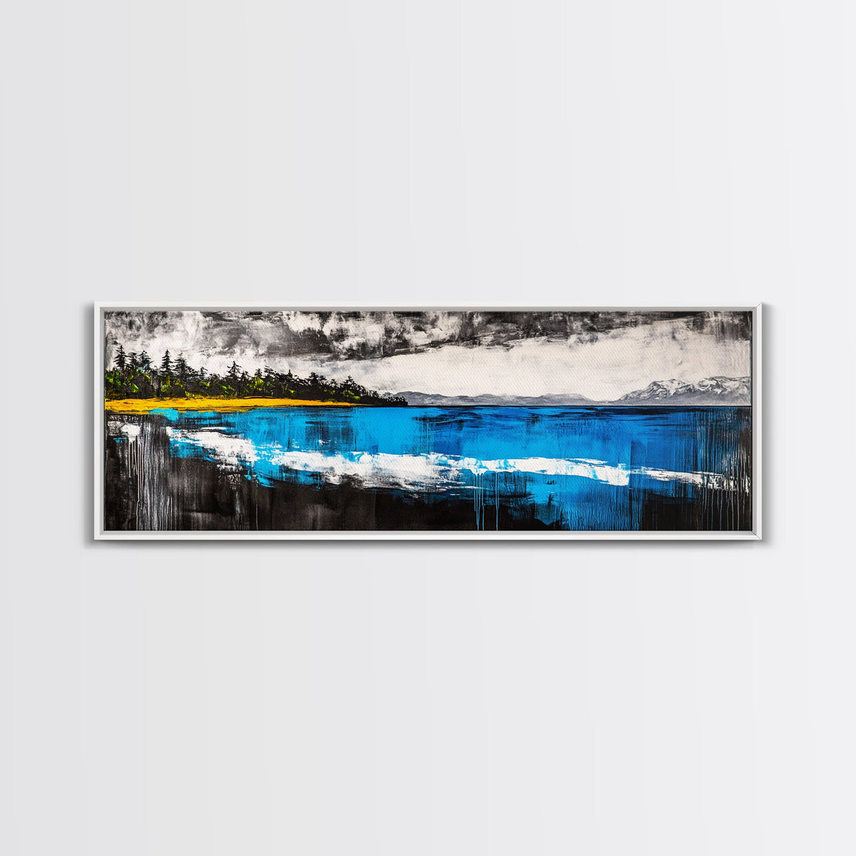Serene Lake, Forest Reflection, Peaceful Nature, Framed Canvas Print, Tranquil Wall Art, Cabin Decor, Large Wall Hanging, Zen Art