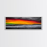 Bold, Ocean, Sunset, Framed Canvas Print, Beach House Art, Modern Coastal Decor, Large Wall Art, Contemporary Seascape, Surf Inspired Art