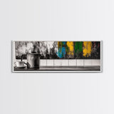 Coffee Time, Rustic Kitchen Wall Art, Abstract Cafe Print, Farmhouse Home Decor, Colorful Modern Painting, Cozy Home Vibes, Framed Canvas Print