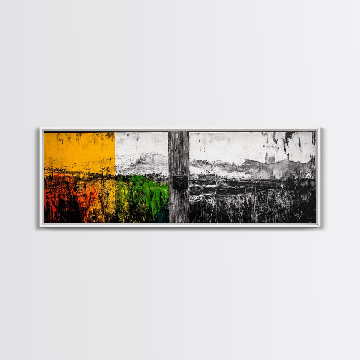 Rustic Landscape, Nature Wall Art, Farmhouse Decor, Cozy Autumn Aesthetic, Colorful Fields Painting, Framed Canvas Print, Living Room