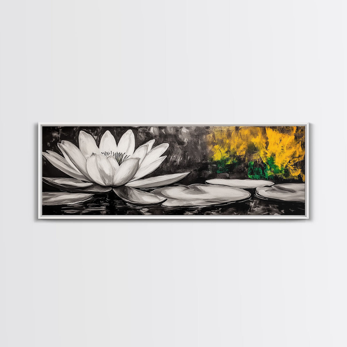 Lotus Flower, Zen Wall Art, Minimalist Decor, Canvas Print, Black and White Botanical Art, Spa Room Decor, Meditation Space, Modern Artwork