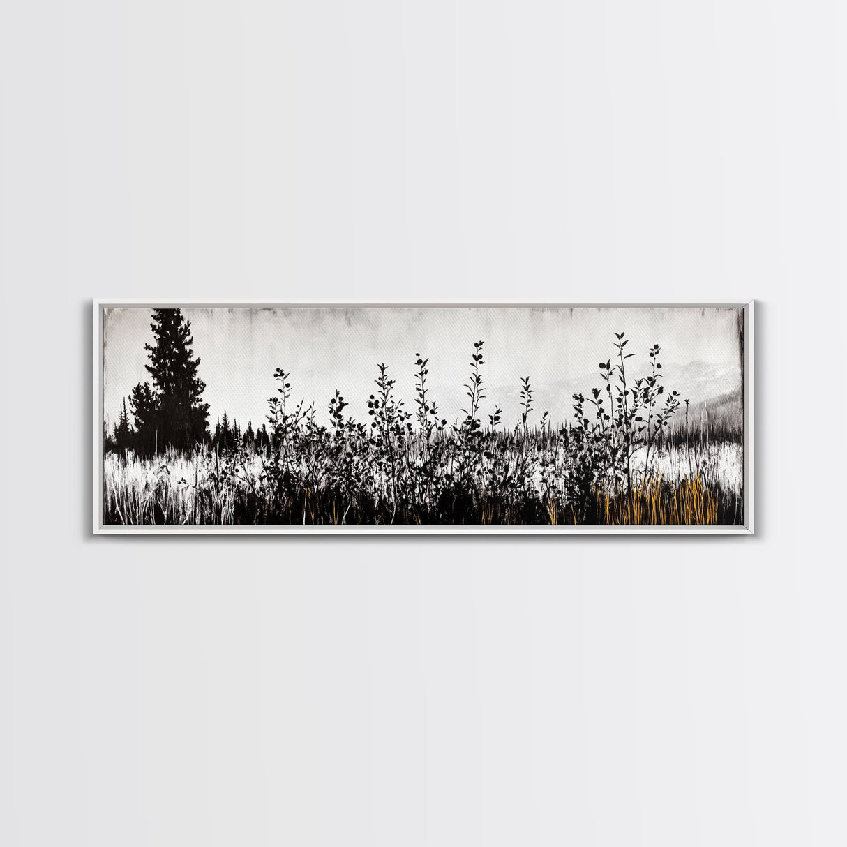 Wildflower Field, Rustic Landscape Art, Nature Print, Framed Canvas Print, Boho Wall Art, Living Room Decor, Autumn Art