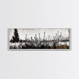 Wildflower Field, Rustic Landscape Art, Nature Print, Framed Canvas Print, Boho Wall Art, Living Room Decor, Autumn Art