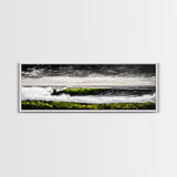 Ocean Wave, Coastal Wall Art, Black and White Print, Framed Canvas Print, Nautical Decor, Surf Art, Modern Home Decor