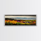 Mountain Meadow, Vibrant Landscape Art, Nature Painting, Framed Canvas Print, Fall Wall Art, Cabin Decor, Rustic Art