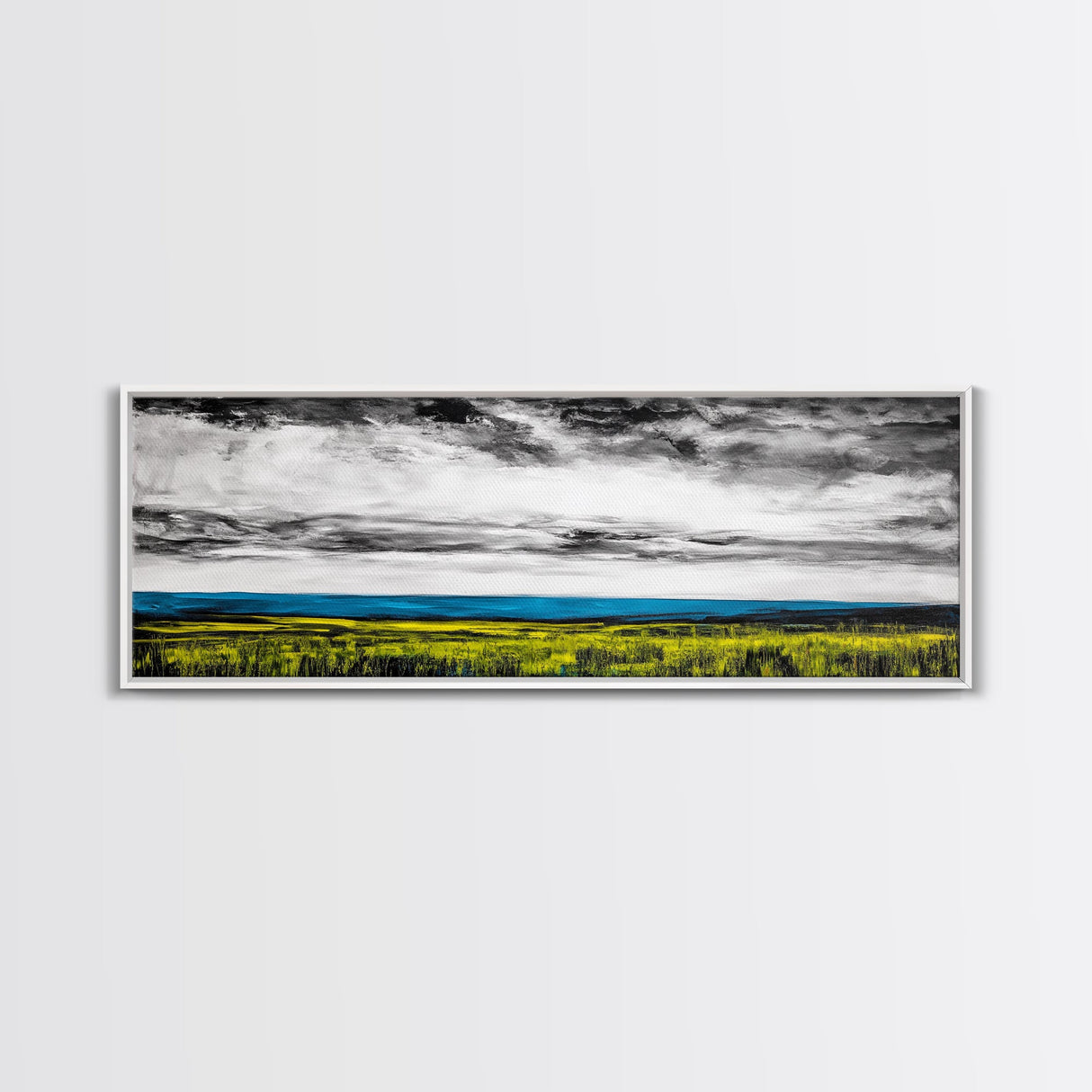 Horizon View, Blue Ocean, Minimalist Seascape, Framed Canvas Print, Coastal Wall Art, Modern Beach Decor, Abstract Water Art, Office Decor