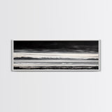 Stormy Mountains, Black and White Art, Monochrome Landscape, Modern Wall Decor, Framed Canvas Print, Nature Inspired, Minimalist Home Art