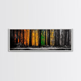 Golden Forest, Tall Trees, Canvas Print, Fall Wall Art, Nature Home Decor, Minimalist Forest Painting, Modern Living Room Artwork