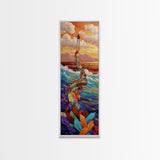 Lantern Ocean, Dreamscape Path – Canvas Print surreal ocean dream painting, fantasy art, whimsical coastal decor, imaginative bedroom wall art