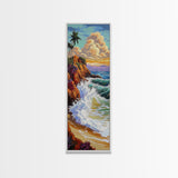Tropical, Cliff, Ocean, Sunset, Canvas Print, Coastal Living Room Art, Colorful Seascape, Beach House Wall Art, Island Vibe Decor