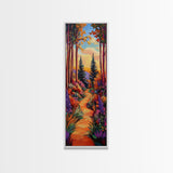 Forest Trail, Autumn Trees, Vibrant Nature Pathway, Fall Wall Art, Whimsical Landscape Style, Entryway Decor, Canvas Print