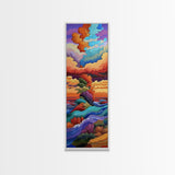Tropical Cloud, Island, Nature - Canvas Print vibrant ocean decor, sunset wave art, island fantasy painting, bedroom wall art, boho style
