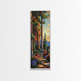 Forest Path, Trees, Autumn - Canvas Print, cozy fall forest wall art, cabin aesthetic, rustic woodland decor, hallway or reading nook wall art