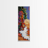 Garden Flowing, Flowers Path, Framed Canvas Print, floral hallway wall art, textured painting, boho botanical decor, whimsical home accent