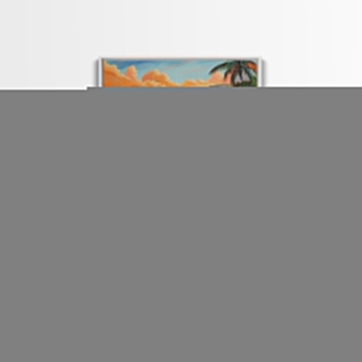 Beach Cliff, Waterfall, Sunset, Canvas Print bold beachside cliff art, ocean waterfall wall decor, coastal boho painting, living room print