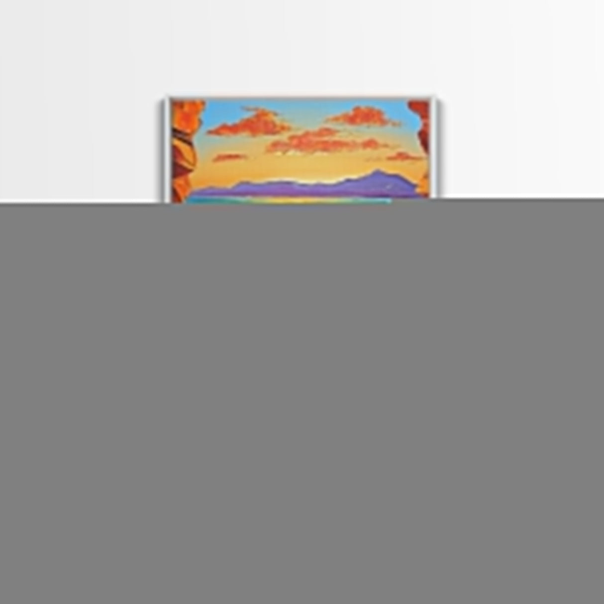 Ocean Horizon, Cliffside View, Sunset Waves, Peaceful Seascape, Framed Canvas Print, Living Room Wall Art, Beach Window View