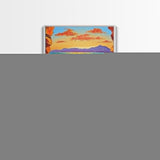 Ocean Horizon, Cliffside View, Sunset Waves, Peaceful Seascape, Framed Canvas Print, Living Room Wall Art, Beach Window View