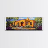 Desert Casa Art, Colorful Home, Cactus Painting, Framed Canvas Print, Vibrant Southwest Decor, Living Room Wall Art, Spanish Style Art
