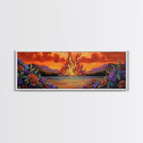 Burning Sky, Sunset Fire, Vibrant Nature, Canvas Print, Fall wall decor, dramatic sky wall art, living room art, abstract art
