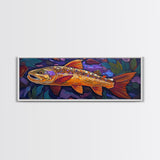 Golden Trout, Colorful Fish, Underwater Scene, Cabin Accent, Canvas Print, Fishing Lodge Decor, Rustic Nature Wall Art