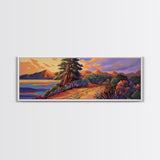 Sunset Trail, Mountain Path, Vibrant Nature, Canvas Print, Colorful Landscape Art, Rustic Home Decor, Fall Living Room Wall Art