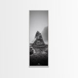 Foggy Island Trees, Pacific Northwest Nature, Moody Wall Art, Framed Canvas Print, Rustic Cabin Decor, Minimalist Forest Print