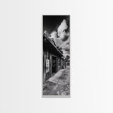 Western Saloon, Rustic Storefront, Desert Vibes, Black and White Photography, Framed Canvas Print, Man Cave Art, Americana Wall Style
