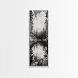 Forest Reflection, Tranquil Lake, Evergreen Woods, Wilderness Scene, Canvas Print, Rustic Cabin Wall Decor, Nature Photography Art