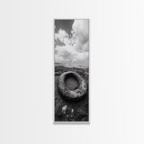 Tidepool Relic, Seaside Ruins, Moody Beach Scene, Framed Canvas Print, Coastal Bathroom Art, Ocean Inspired Decor, Surreal Photography