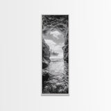 Sea Cave View, Ocean Opening, Rugged Rock Passage, Framed Canvas Print, Coastal Wall Art, Adventure Decor, Modern Rustic Style