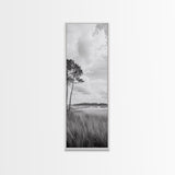Marshland Trees, Coastal Wetlands, Serene Landscape, Peaceful Horizon, Framed Canvas Print, Office Wall Art, Minimalist Nature Art