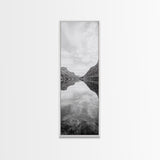 Mountain Lake, Glassy Water, Serene Reflection, Canvas Print, Bedroom Wall Art, Nature Photography, Minimalist Decor, Tranquil Vibe
