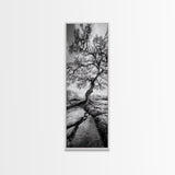 Wisdom Oak Tree, Forest Roots, Ancient Energy, Framed Canvas Print, Rustic Living Room Wall Art, Nature Inspired, Boho Woodland Art