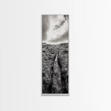 Lava Rock Path, Ocean Texture, Earth Flow, Framed Canvas Print, Coastal Bathroom Decor, Minimalist Natural Art, Moody Landscape Print